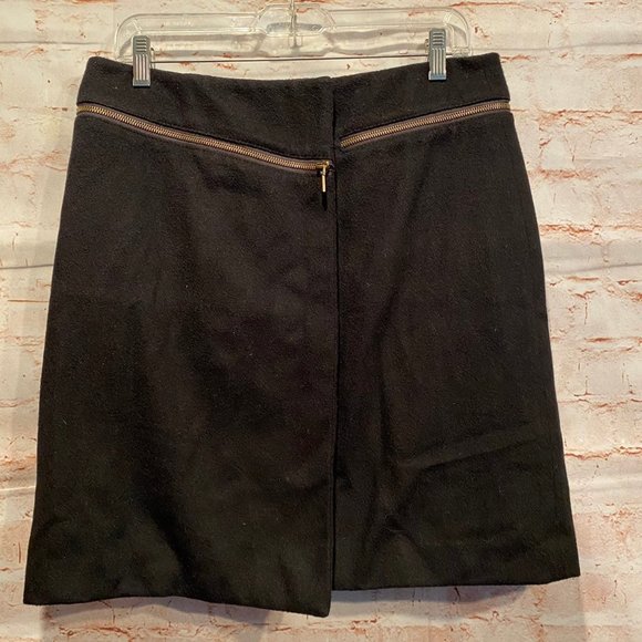 Tory Burch Rosin Brush black wool skirt zipper - Picture 1 of 12